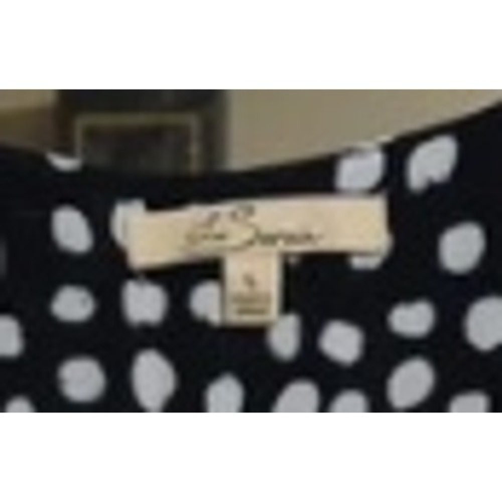 Lark & Ro Sleeveless Ruffle Blouse Womens Large Black Ivory Snow Dot Polka Dot - Picture 4 of 4